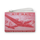 Air Mail Red Plane Clutch Bag