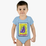 Eggplant Vegetable Stamp Baby Onesie