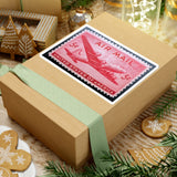 Air Mail Plane Red Stamp Sticker