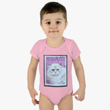 White Persian Cat Stamp Baby Onesie