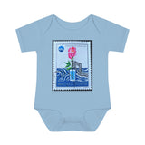 Skeleton Rose Stamp Baby Onesie