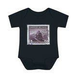 Train Stamp Baby Onesie