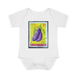 Eggplant Vegetable Stamp Baby Onesie