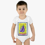 Eggplant Vegetable Stamp Baby Onesie