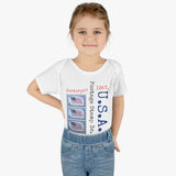 USA American Flag 1957 Postage Stamp - Infant Baby Rib Bodysuit 0M - 24Mo
