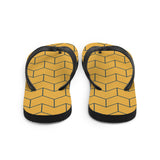 Gold Geo Print Flip Flops