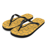 Gold Geo Print Flip Flops