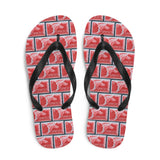 Espresso Red Flip Flops