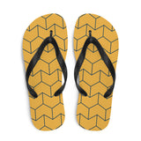 Gold Geo Print Flip Flops